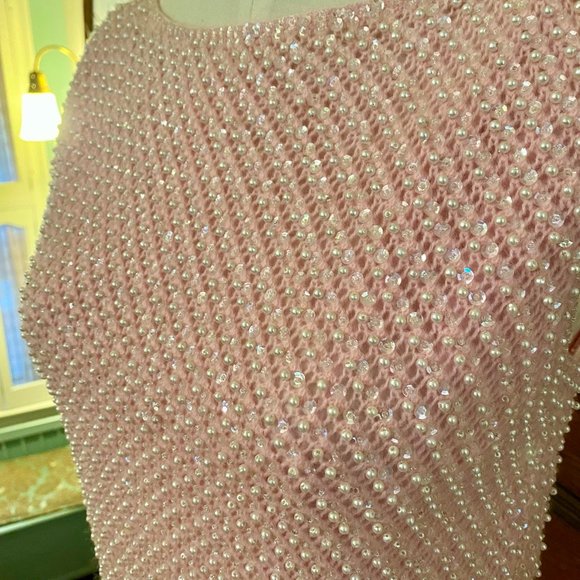 Vintage Cyn Les Seed Pearl Sequin Wool Top Size Small - Picture 3 of 6